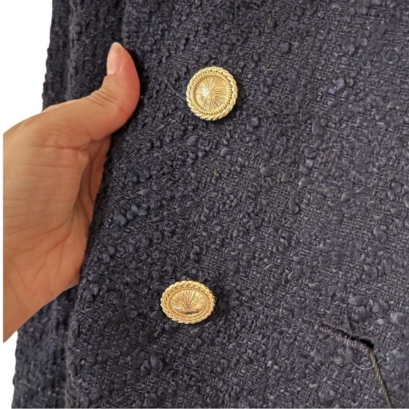NWT ZARA Structured Lapeless Navy Blue Blazer Sz S - Picture 4 of 9